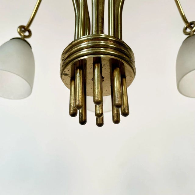 Metal Italian Mid-Century Modern Arredoluce Eight Arm Brass Chandelier by Angelo Lelli For Sale - Image 7 of 11