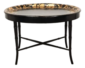 English Lacquered & Gilt Papier-Mâché Tray, Circa 1870