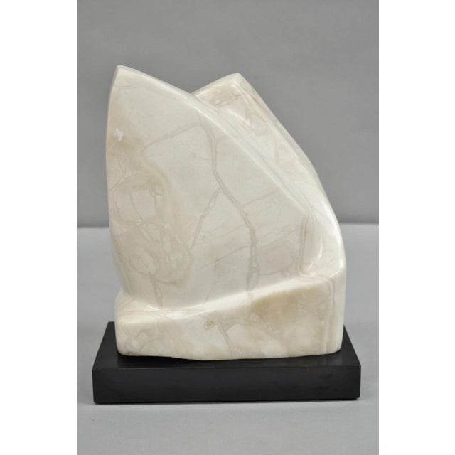 White Mid 20th Century Morton Gaffin Modernist Carved White Alabaster Abstract Sculpture For Sale - Image 8 of 8