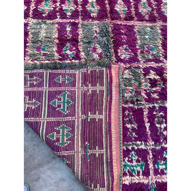 1980s Vintage Purple Moroccan Rug - 6'4" X 10'8" For Sale - Image 9 of 10