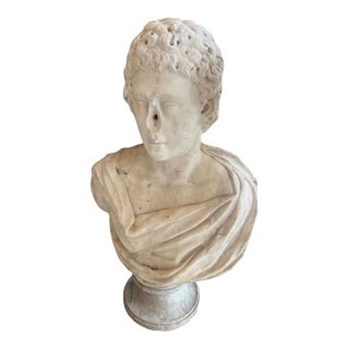 Antique Italian 18th Century Marble Roman Bust For Sale
