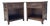 Vintage Coastal Rattan & Carved Wood Nightstands With Glass Tops – Pair For Sale