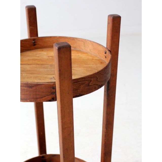 Brown Antique Primitive Cheese Box Two-Tier Shelf For Sale - Image 8 of 10