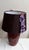 Vintage Table Lamp with Brown Patterned Ceramic Foot and Black-Brown Fabric Shade with Colored Flower Trim, 1980s For Sale - Image 3 of 10