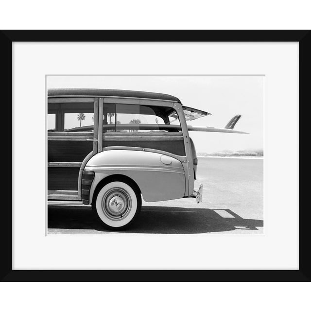 American Getty Images, "Old Woodie Station Wagon with Surfboard", Framed Photograph For Sale - Image 3 of 3