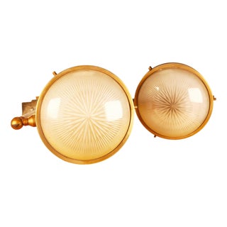 Adjustable Brass and Glass Wall Lamps attributed to Sergio Mazza for Artemide, 1960s, Set of 2 For Sale