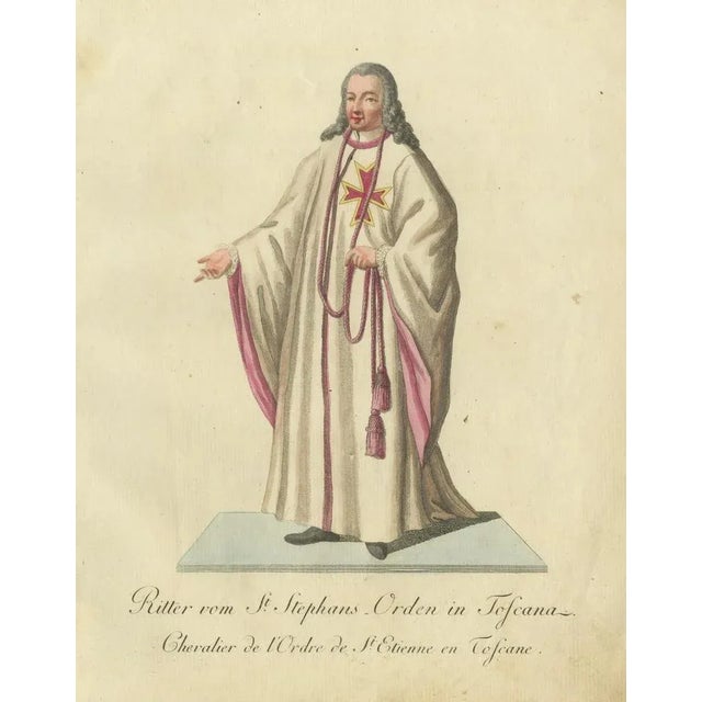 Late 18th Century Christian Friedrich Schwan, Engraving of a Knight of the Order of St. Stephen in Tuscany, 1791, Print For Sale - Image 5 of 6