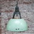 Vintage Industrial Green Enamel Pendant Light For Sale - Image 4 of 5