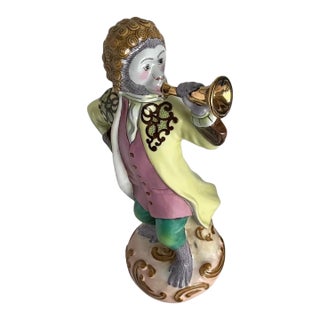 13 + In. Meissen Style "Affenkapelle" Monkey Trumpeter Figurine For Sale
