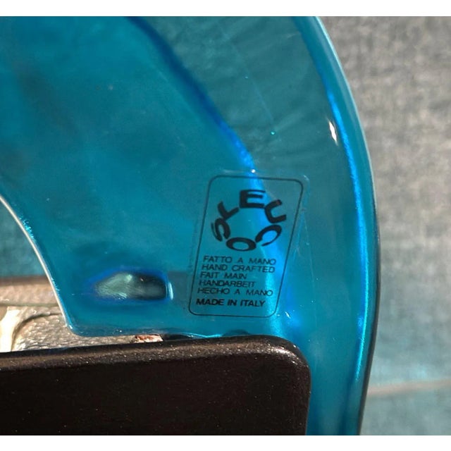 Pair of Vintage Blue Abstract Sconces by Leucos For Sale - Image 4 of 4