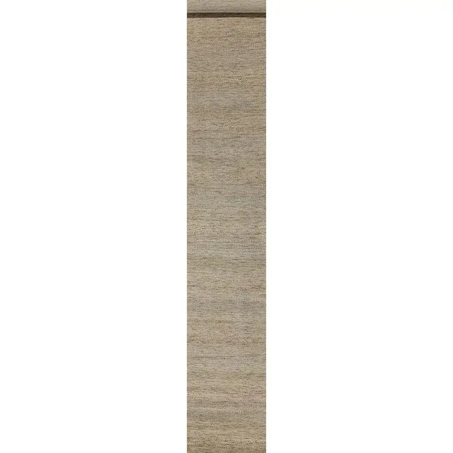 Handwoven Beige Scandinavian Style Area Rug 2'7" X 19'10" For Sale - Image 9 of 9