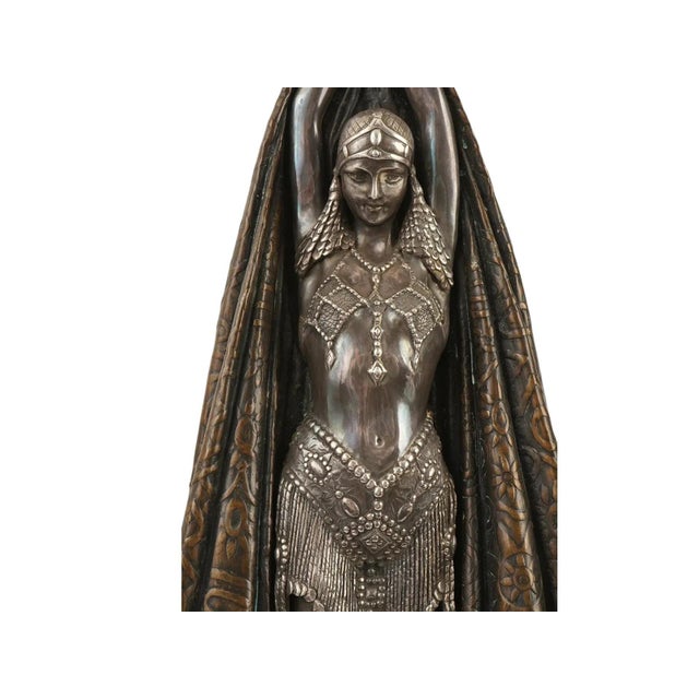 Art Deco Bronze 999 Silver Antinea Sculpture Attr Chiparus For Sale - Image 16 of 18