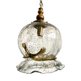 Large Vintage Hand-Blown Glass Hanging Light, 1960s For Sale