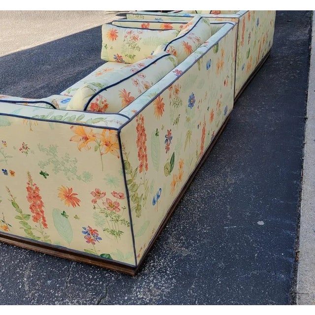 Vintage Botanical Print Loveseat in Waverly “Second Spring” Upholstery, Century Furniture For Sale - Image 9 of 15