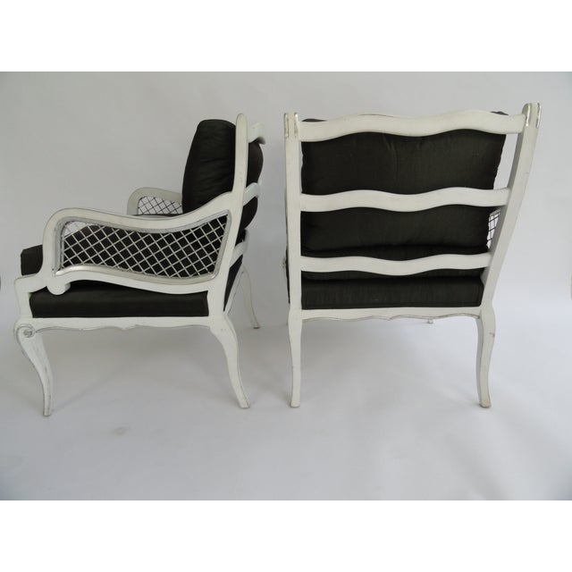 Maison Jansen Vintage Harlequin Armchairs Attributed to Maison Jansen Set of 4 For Sale - Image 4 of 12
