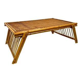 Mid-Century Bamboo Folding Bed Tray Table For Sale