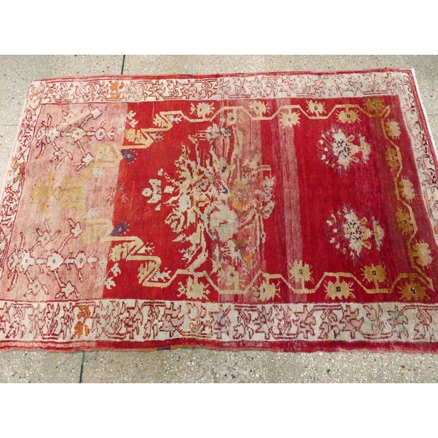 Galerie Shabab Collection Early 20th Century Turkish Oushak Throw Rug For Sale - Image 4 of 7