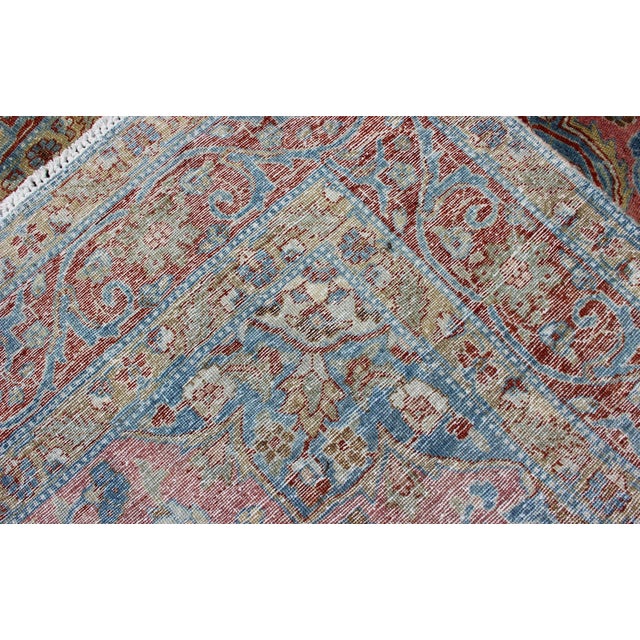 Dark Pink Ornate and Regal Medallion Tabriz Rug From Persia 4'7"x6'4" For Sale - Image 8 of 8