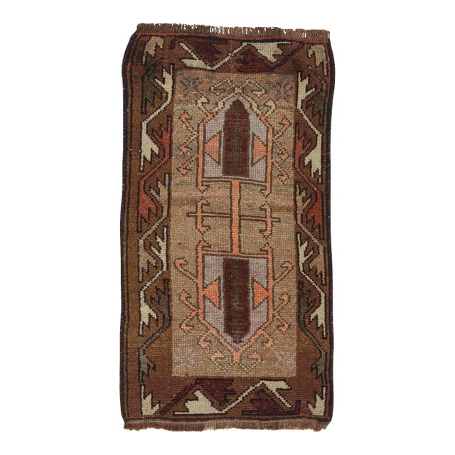Vintage Turkish Mini Rug For Sale