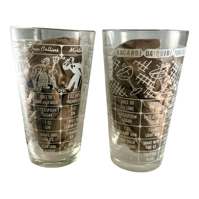 Vintage Bartenders Glasses - a Pair For Sale