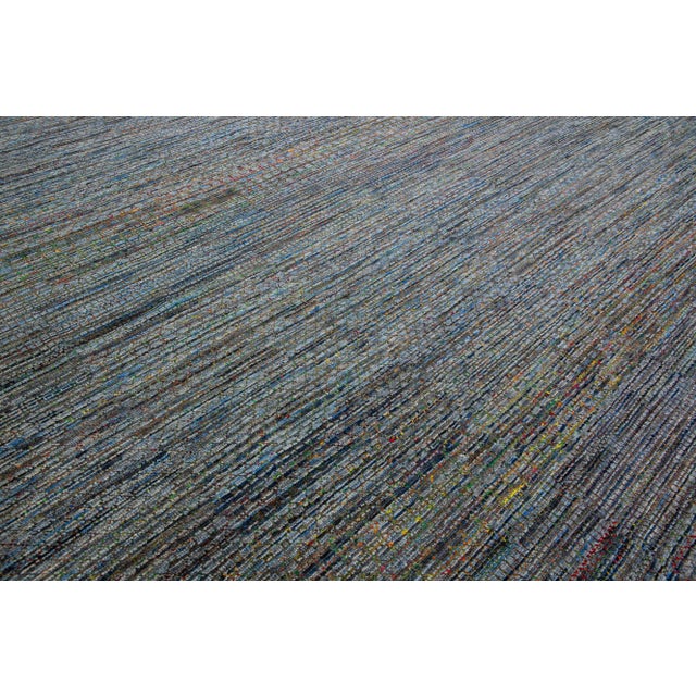 Modern Savannah Handmade Multicolor Geometric Oversize Wool Rug For Sale - Image 10 of 11