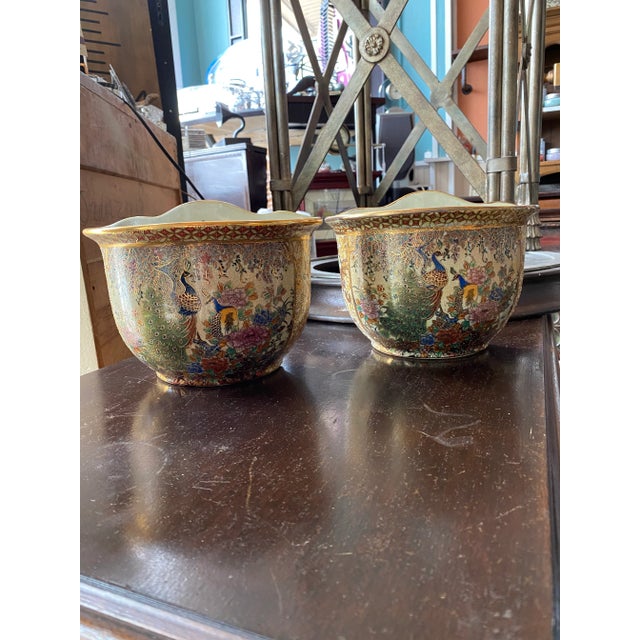 Ceramic Decorative Asian Wall Pockets - A Pair For Sale - Image 7 of 7