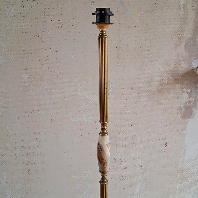 Vintage Brass and Onyx Floor Lamp, 1960s For Sale - Image 4 of 8