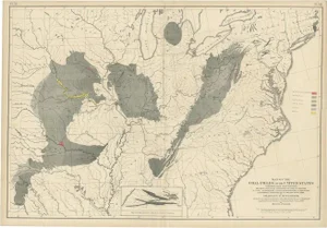 Antique Map of the Coal Fields of the United States by Walker, 1874