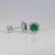 2020s Colombian Emerald Earrings With Earth-Mined Diamond Accents: Solid 14k Gold, 5mm For Sale - Image 5 of 7