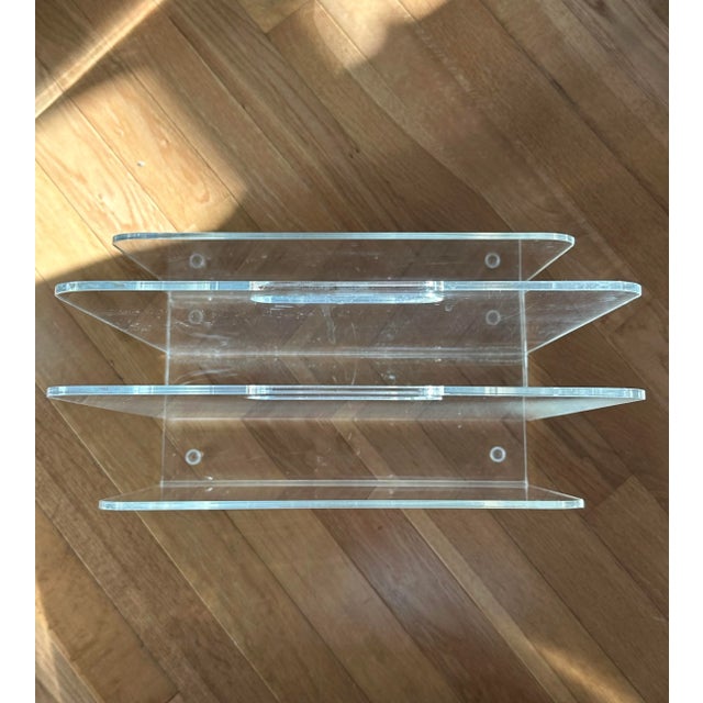 Vintage Mid Century Modern Lucite Magazine Rack For Sale In New York - Image 6 of 10