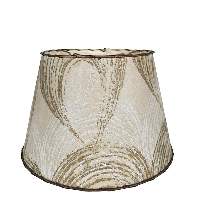 Mid Century Parchment Lamp Shade With Brush Stroke Motif C 1950's For Sale In New York - Image 6 of 9