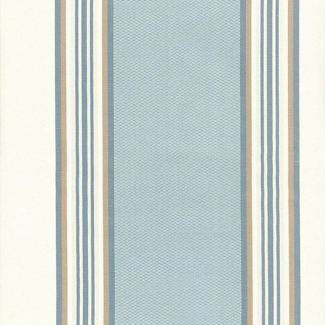 Sample - Schumacher Ava Silk Stripe Fabric in Cornflower For Sale