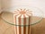 Mid 20th Century Postmodern Orange and Cream Striped Pedestal Dining Table With Glass Top For Sale - Image 9 of 9