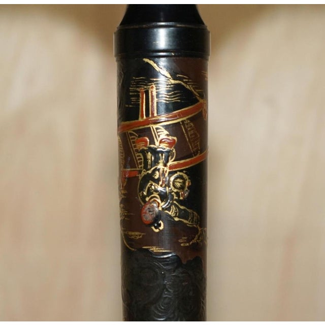 Chinese Chinoiserie Lacquered & Hand Painted Side Table For Sale - Image 5 of 18
