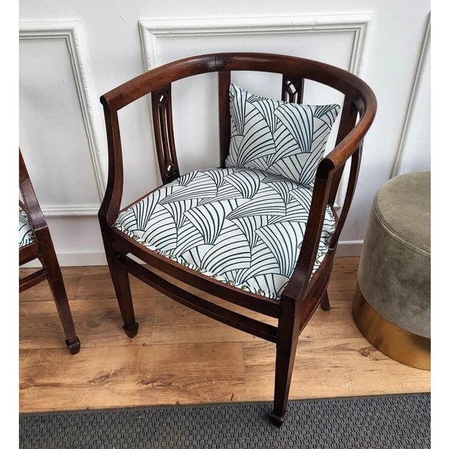 Set of 20th Century Italian Carved Wood Armchairs, 1940s For Sale - Image 4 of 9