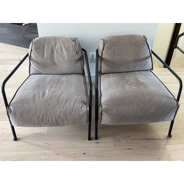 A stunning pair of “Bruxelles” armchairs designed by Paola Navone for Baxter SA. Purchased new in 2021, these chairs...