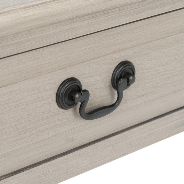 Wood Whitney 1 Drawer Accent Table in Greige For Sale - Image 7 of 11