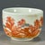 This is a charming vintage porcelain teacup, decorated in a combination of blue and white (青花) and underglaze red enamels....