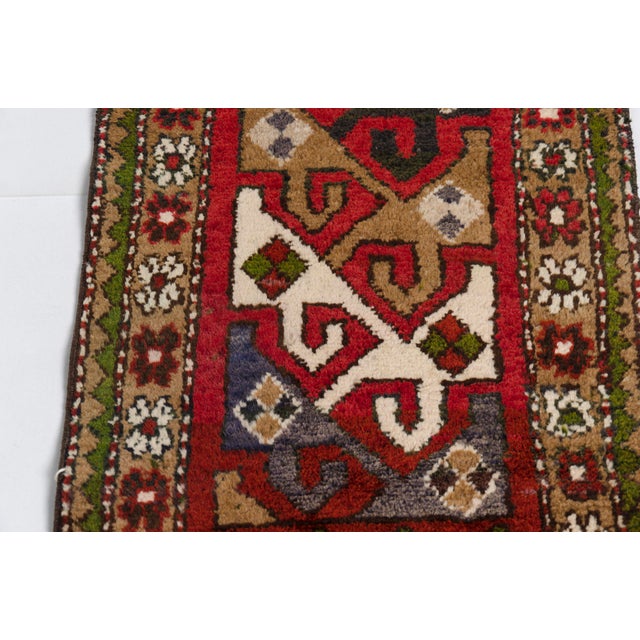 1960s Red & Olive Green Anatolian Carpet For Sale - Image 4 of 10