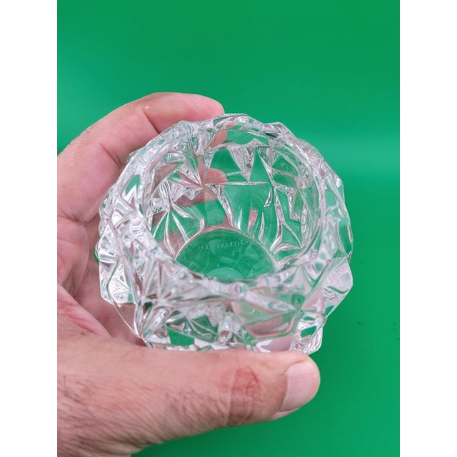 Late 20th Century Tiffany & Co Candle Holder Rock Hand Cut Crystal Pattern Votive Tea Light 3"H For Sale - Image 10 of 12