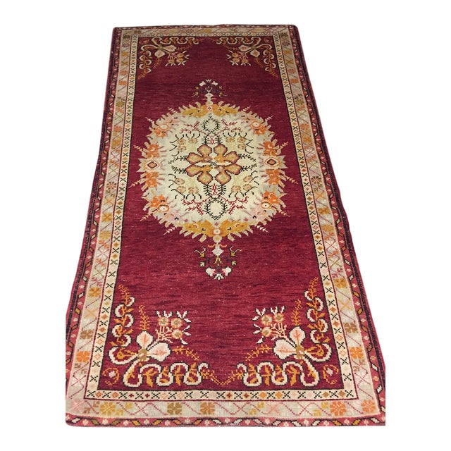 Vintage Turkish Oushak Rug 3'6 X 6'7 For Sale