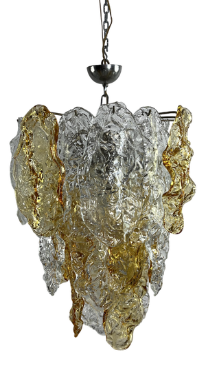 Large Mid-Century 9-Light Murano Glass Chandelier, 1970s