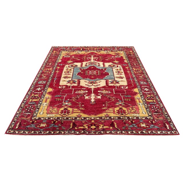 Description: Add timeless elegance to your home with this handwoven Serapi-style wool rug, sized 243x298 cm (8x10 ft)....