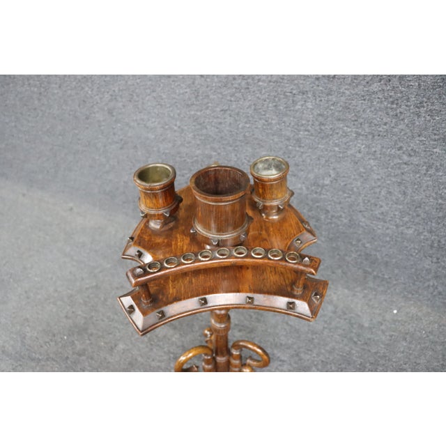 Bentwood Arts & Crafts Quarter-Sawn Oak Smokestand For Sale - Image 11 of 11