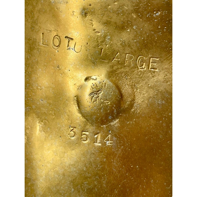 Harvin Virginia Metalcrafters Large Lotus Anodized Gold Aluminum Bowl on Stand For Sale - Image 6 of 12