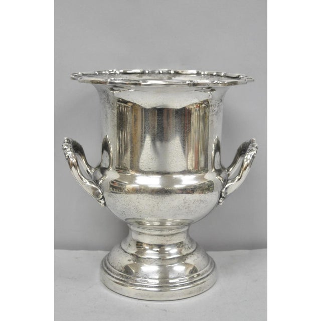 Victorian Mid 20th Century Leonard Victorian Silver Plated Trophy Cup Urn Champagne Wine Chiller Ice Bucket For Sale - Image 3 of 16