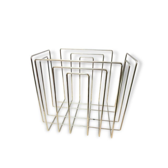 Mid-Century Chrome-Plated Magazine Rack by Willi Glaeser for Tmp, Thomas Merlo & Partner, Schweiz, 1980s For Sale - Image 12 of 14