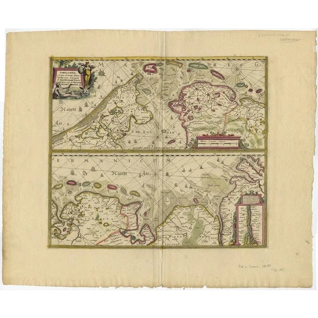 Dutch and German North Sea Coast of Friesland, 1680, Paper For Sale - Image 3 of 6