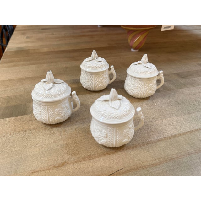 Design Plus Gallery presents a Set of Four Mottahedeh Museum Reproductions “Musée des Arts” Pot de Crème Cups with Lids....