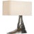 Modern Anne-Marie Barton by Visual Comfort Signature Terra-Forma 23" Right Table Lamp in Museum Pewter with Bouclé Shade For Sale - Image 3 of 3